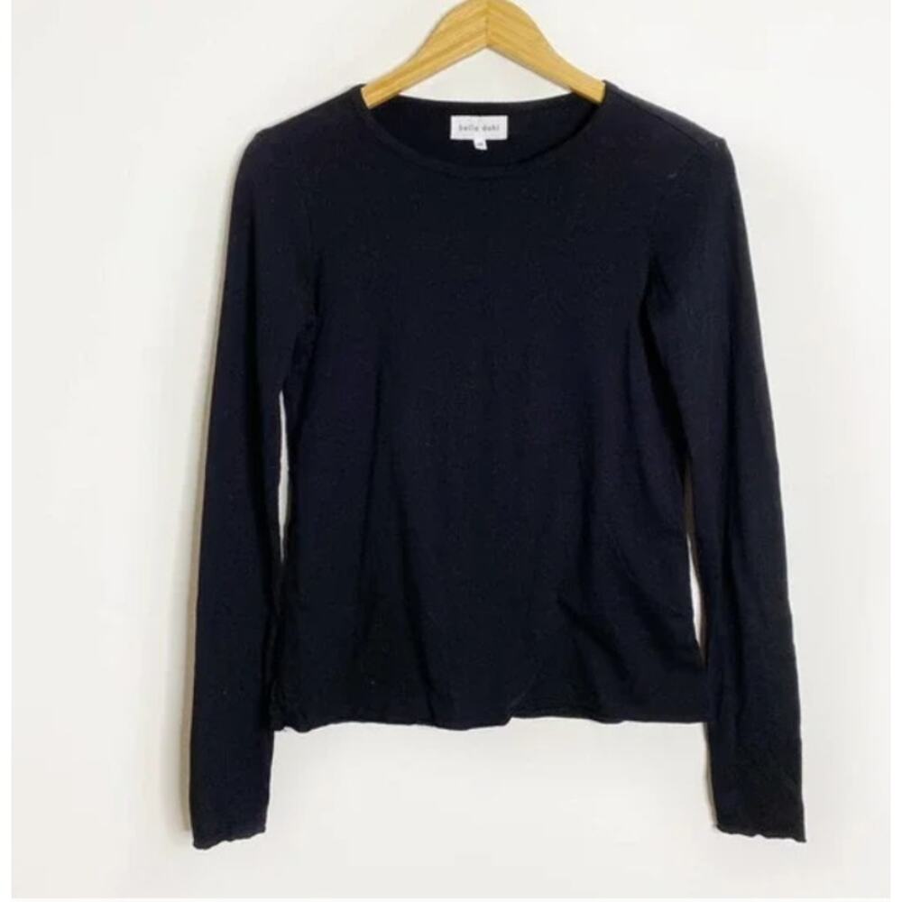 Bella Dahl 100% Cotton Long Sleeve T-Shirt Black XS